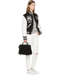 Женский черный кожаный бомбер от R 13