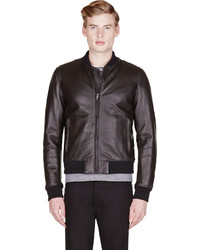 Мужской черный кожаный бомбер от Rag and Bone