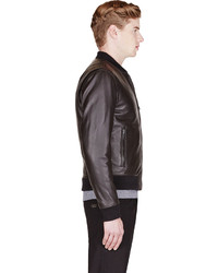 Мужской черный кожаный бомбер от Rag and Bone