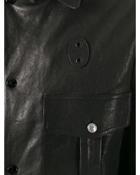 Мужской черный кожаный бомбер от Maison Margiela