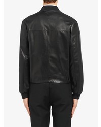 Мужской черный кожаный бомбер от Prada