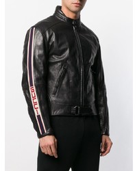 Мужской черный кожаный бомбер от Gucci
