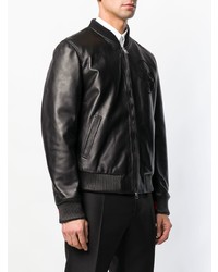 Мужской черный кожаный бомбер от Alexander McQueen