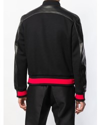 Мужской черный кожаный бомбер от Alexander McQueen