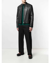 Мужской черный кожаный бомбер от Maison Margiela