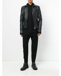 Мужской черный кожаный бомбер от A Diciannoveventitre