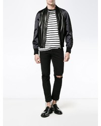 Мужской черный кожаный бомбер от Givenchy