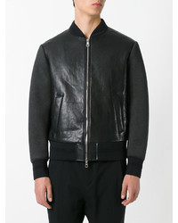 Мужской черный кожаный бомбер от Neil Barrett