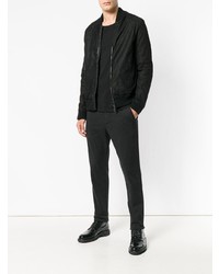 Мужской черный кожаный бомбер от Transit