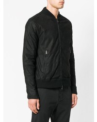 Мужской черный кожаный бомбер от Transit