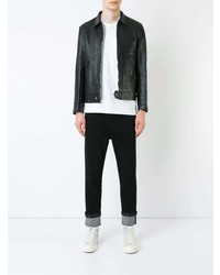 Мужской черный кожаный бомбер от Addict Clothes Japan