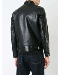 Мужской черный кожаный бомбер от Addict Clothes Japan