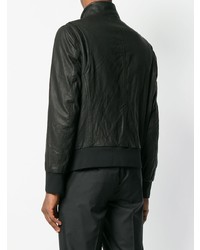 Мужской черный кожаный бомбер от Neil Barrett
