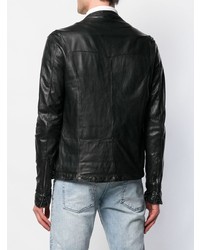 Мужской черный кожаный бомбер от Giorgio Brato