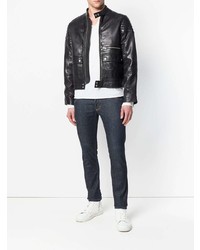 Мужской черный кожаный бомбер от Zadig & Voltaire