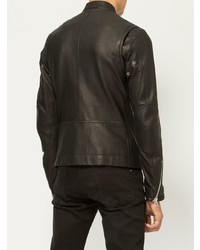 Мужской черный кожаный бомбер от Drome