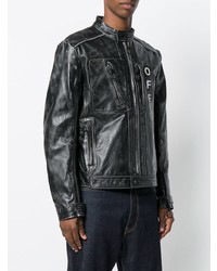 Мужской черный кожаный бомбер от Off-White