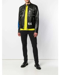 Мужской черный кожаный бомбер от DSQUARED2