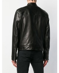 Мужской черный кожаный бомбер от DSQUARED2