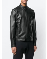 Мужской черный кожаный бомбер от Z Zegna