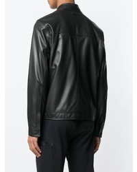 Мужской черный кожаный бомбер от Z Zegna