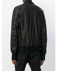 Мужской черный кожаный бомбер от Isaac Sellam Experience