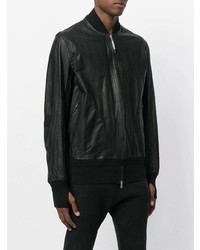 Мужской черный кожаный бомбер от Isaac Sellam Experience