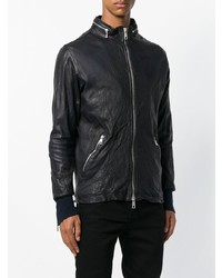 Мужской черный кожаный бомбер от Giorgio Brato