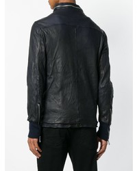 Мужской черный кожаный бомбер от Giorgio Brato