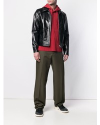 Мужской черный кожаный бомбер от Maison Margiela