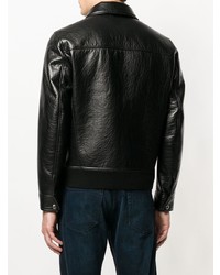 Мужской черный кожаный бомбер от Salvatore Ferragamo