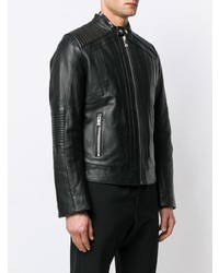 Мужской черный кожаный бомбер от Les Hommes Urban