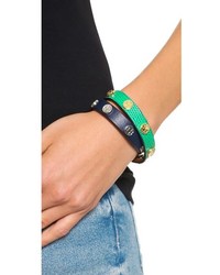 Черный кожаный браслет с шипами от Tory Burch