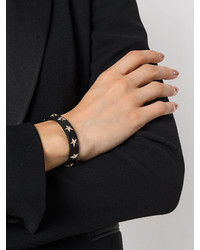 Черный кожаный браслет с шипами от RED Valentino