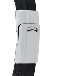 Мужской черный кожаный браслет с шипами от Eleventy