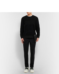 Мужской черный кожаный браслет с шипами от Valentino