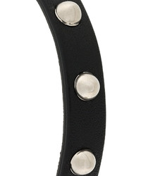 Мужской черный кожаный браслет с шипами от Alexander McQueen