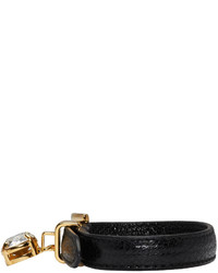 Черный кожаный браслет от Miu Miu