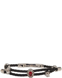 Черный кожаный браслет от Alexander McQueen