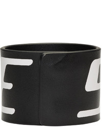 Мужской черный кожаный браслет от Maison Margiela