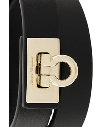 Черный кожаный браслет от Salvatore Ferragamo