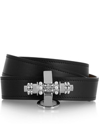 Черный кожаный браслет от Givenchy