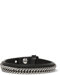 Мужской черный кожаный браслет от Givenchy