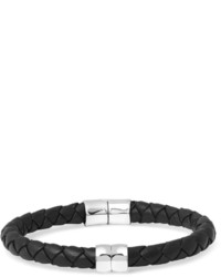Мужской черный кожаный браслет от Bottega Veneta