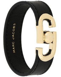 Черный кожаный браслет от Marc Jacobs