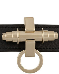 Черный кожаный браслет от Givenchy