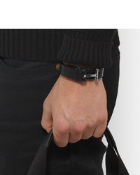 Мужской черный кожаный браслет от Tom Ford