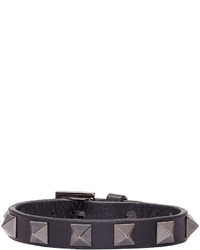 Черный кожаный браслет от Valentino
