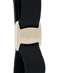 Черный кожаный браслет от Salvatore Ferragamo
