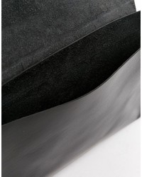 Черный кожаный клатч c бахромой от Asos